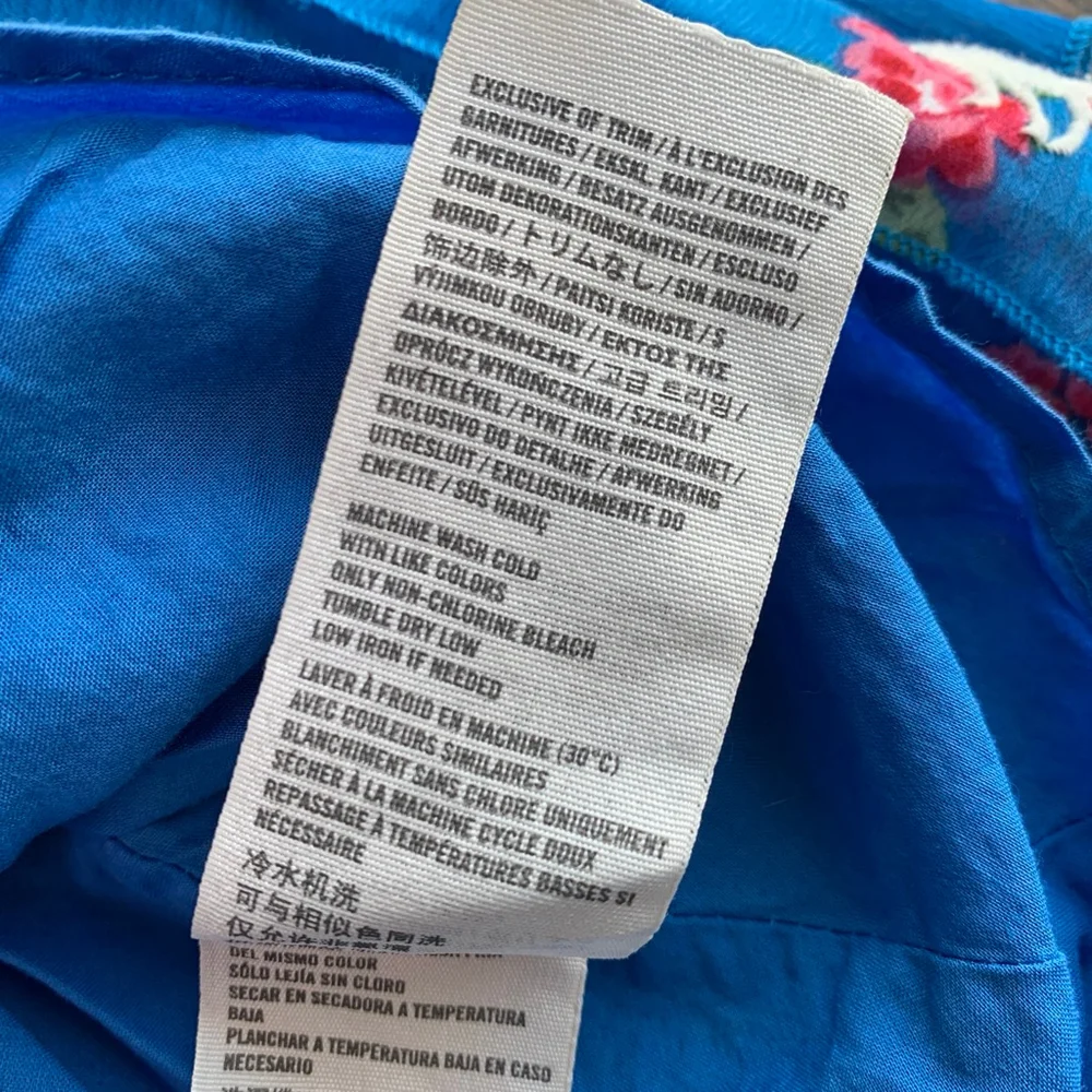 Abercrombie & Fitch Blue Floral Ruffle Tiered Mini Dress Cottagecore Small - Picture 9 of 13